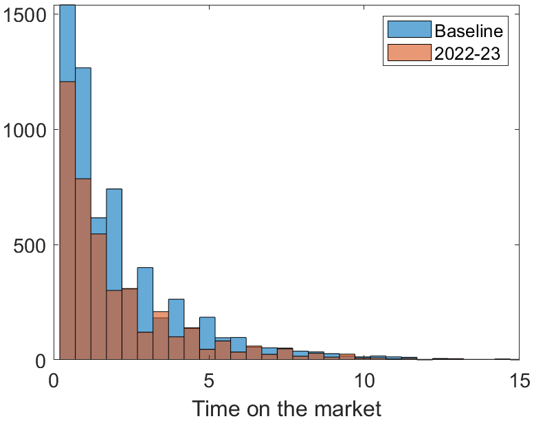 (c) Time on the market (model)